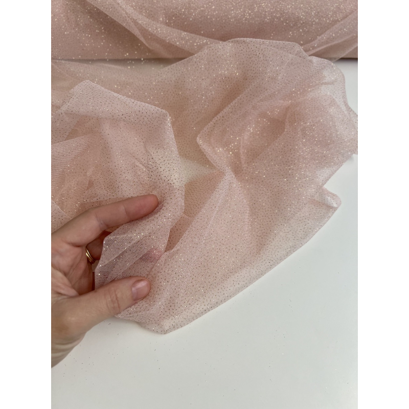 Tulle souple rose nude / doré Batikou - 4
