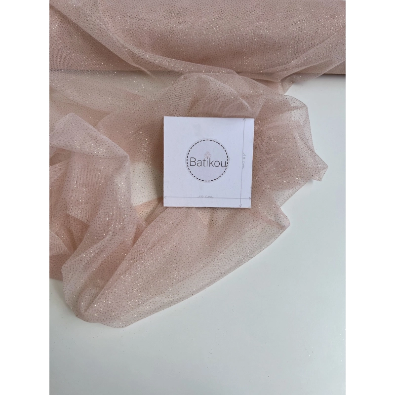 Tulle souple rose nude / doré Batikou - 5