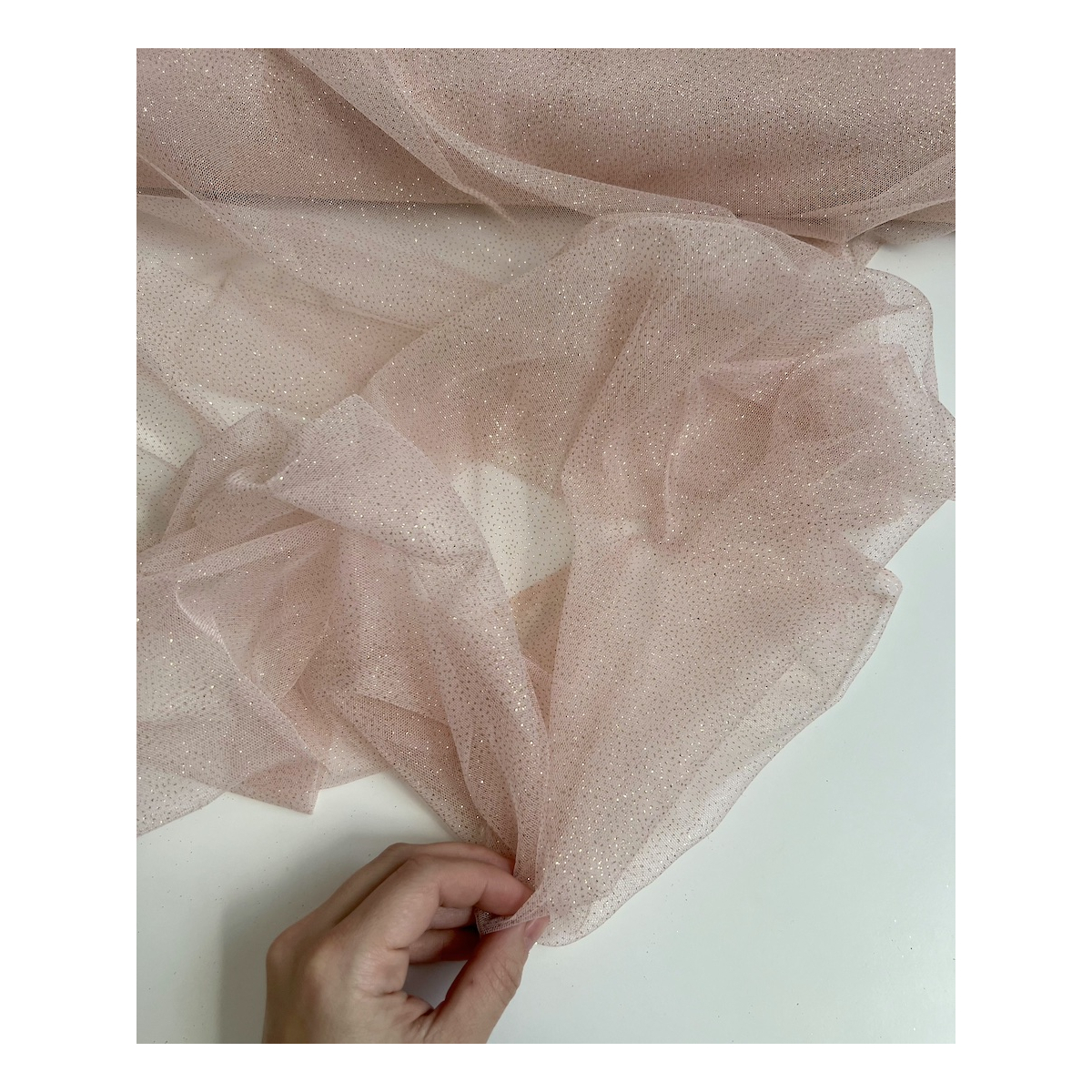 Tulle souple rose nude / doré Batikou - 6