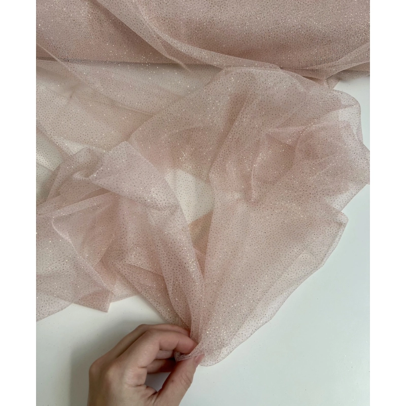 Tulle souple rose nude / doré Batikou - 6