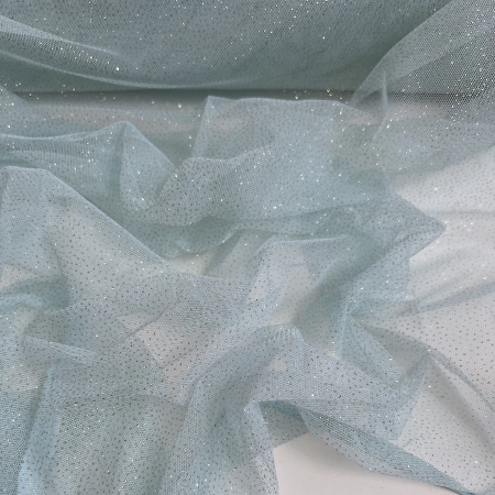 Tulle souple Celadon / doré Batikou - 1