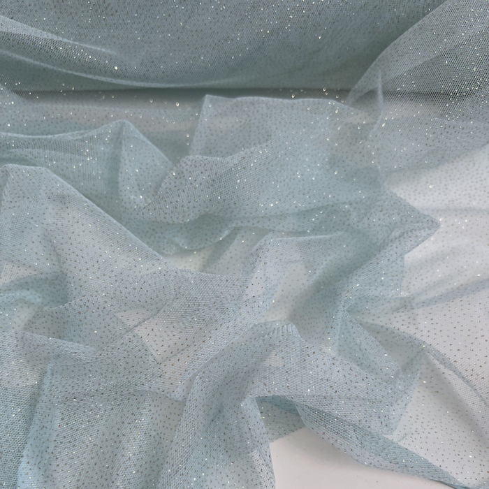 Tulle souple Celadon / doré Batikou - 1