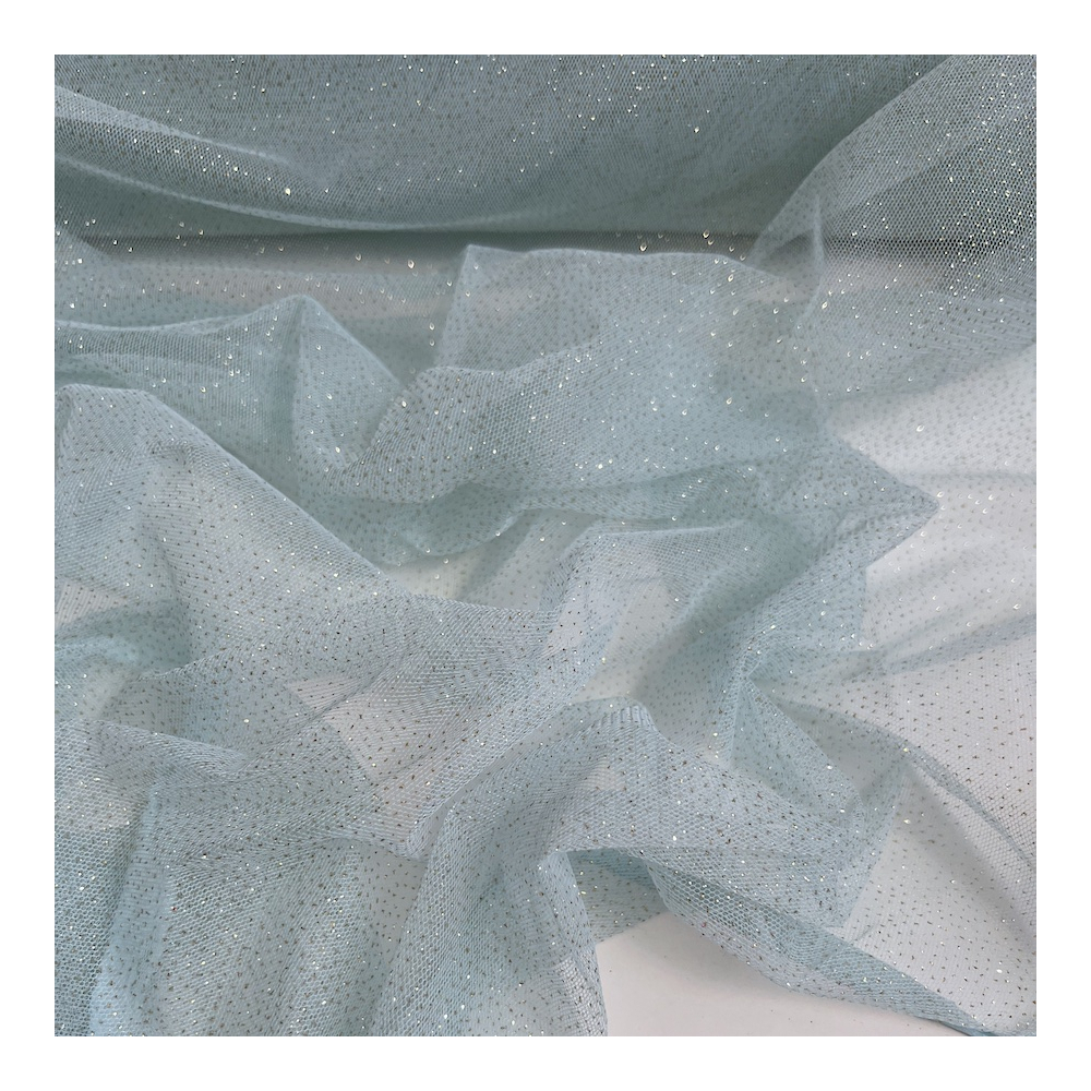 Tulle souple Celadon / doré Batikou - 1