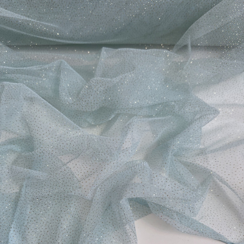 Tulle souple Celadon / doré Batikou - 1