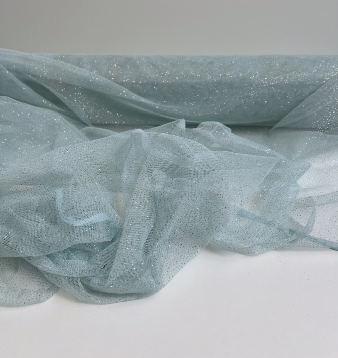 Tulle souple Celadon / doré Batikou - 5