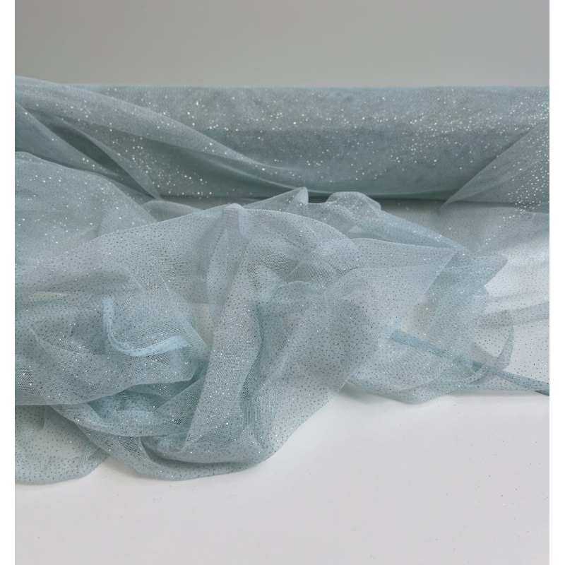 Tulle souple Celadon / doré Batikou - 5