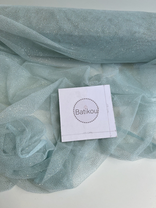Tulle souple Celadon / doré Batikou - 7