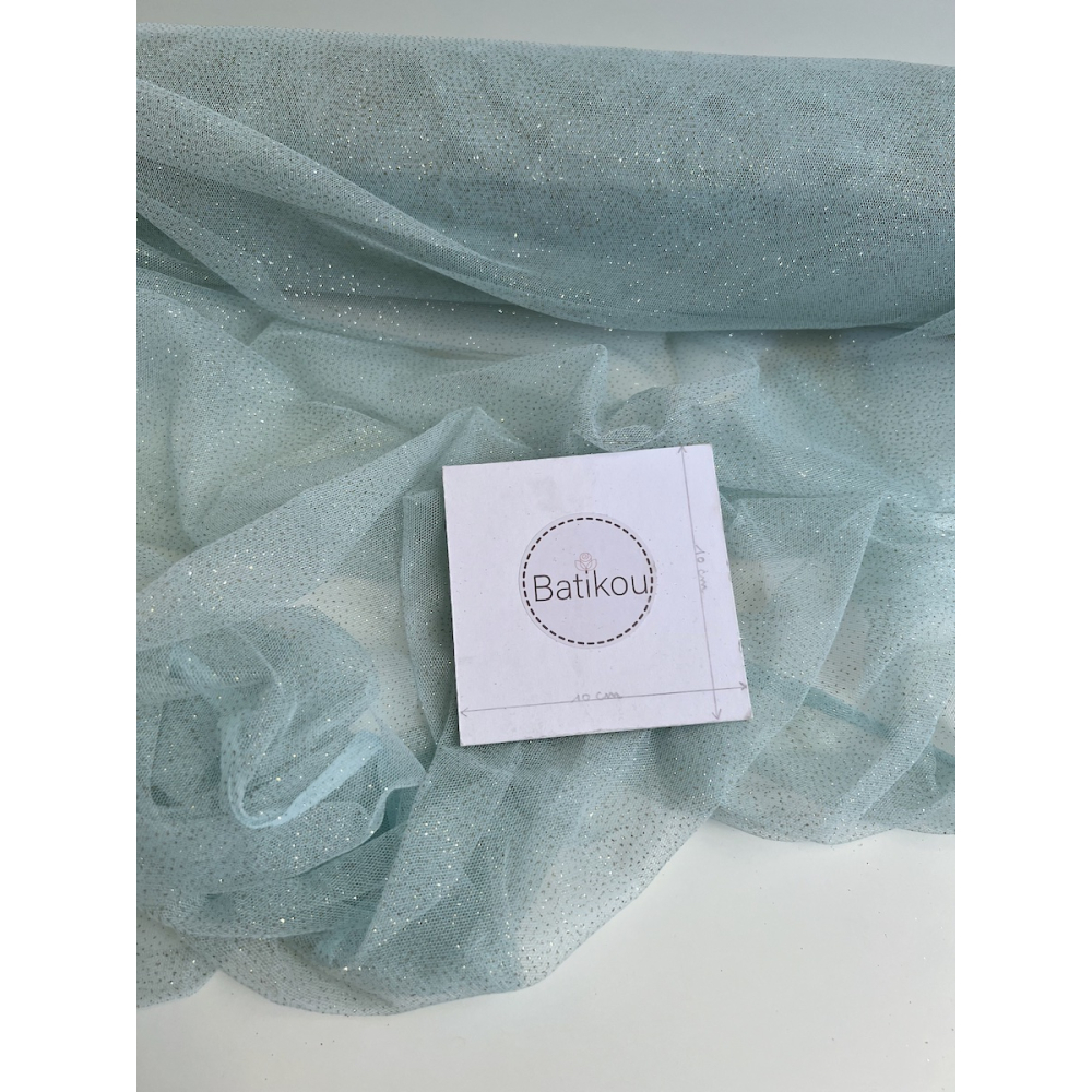 Tulle souple Celadon / doré Batikou - 7