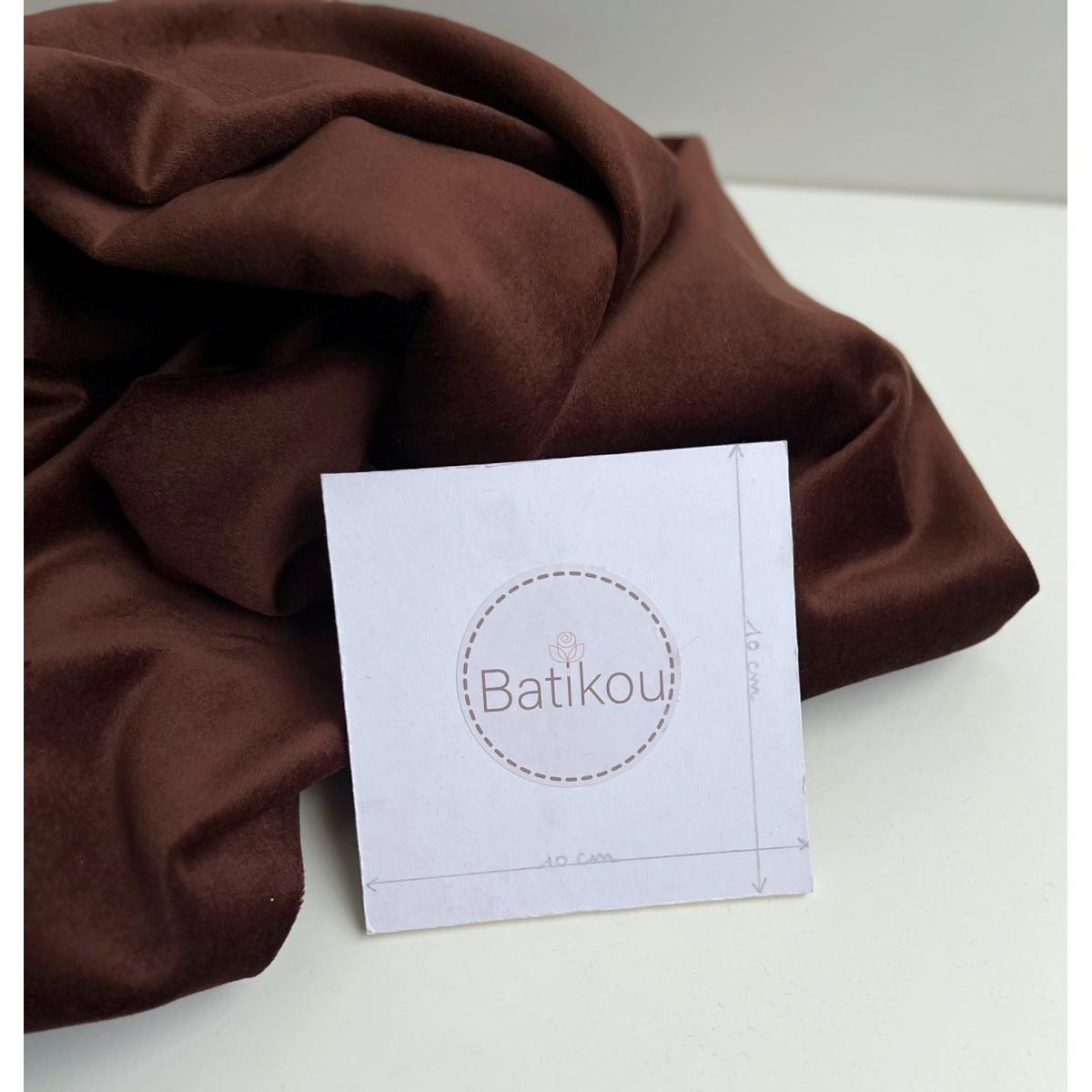 Velours ras coton organique coloris chocolat Tissus issus de l'agriculture biologique  - 6