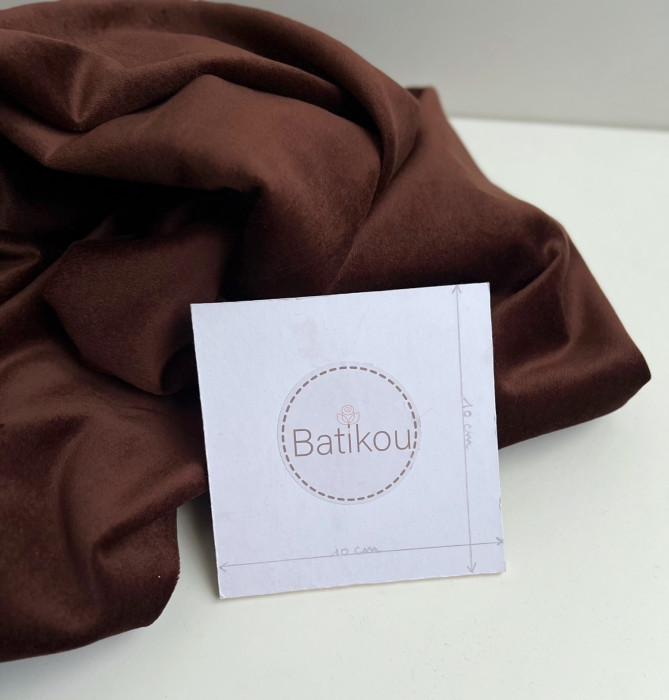 Velours ras coton organique coloris chocolat Tissus issus de l'agriculture biologique  - 6