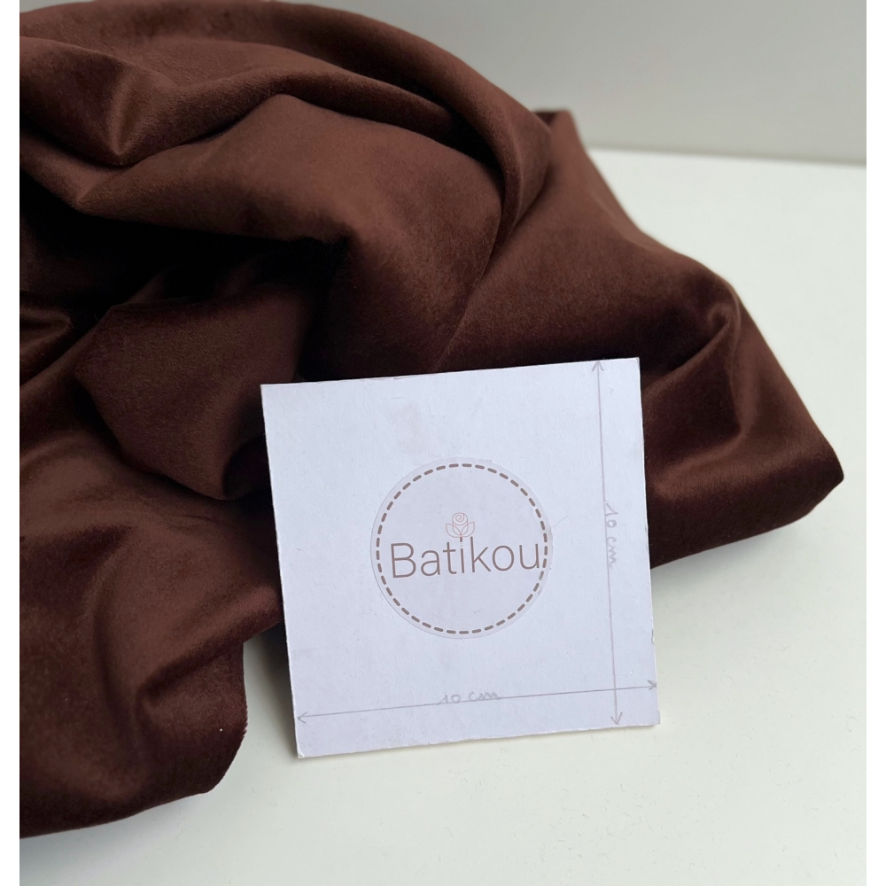 Velours ras coton organique coloris chocolat Tissus issus de l'agriculture biologique  - 6