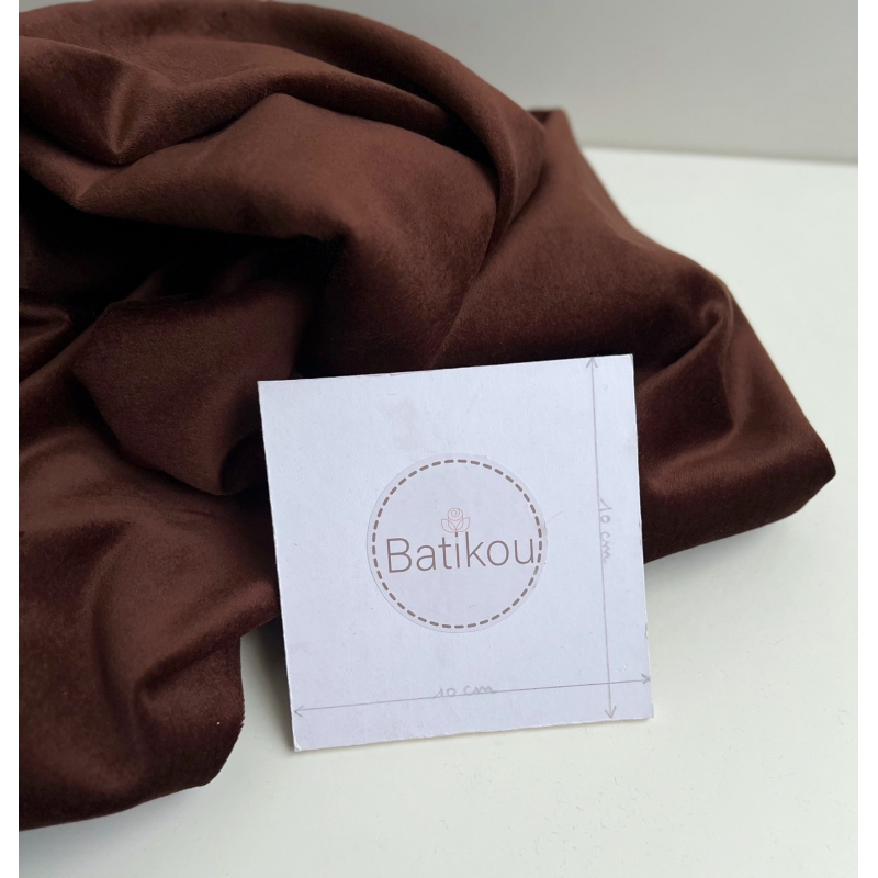 Velours ras coton organique coloris chocolat Tissus issus de l'agriculture biologique  - 6