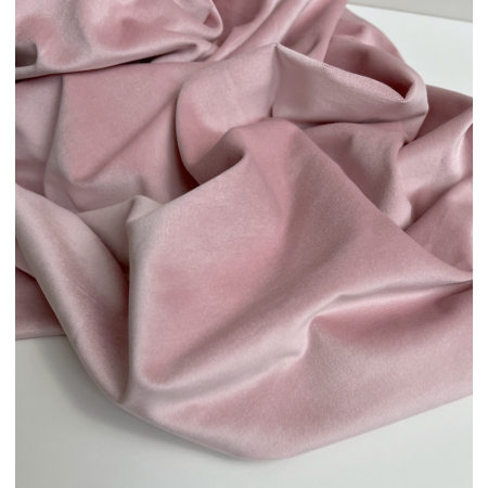 Velours ras coton organique coloris rose clair Tissus issus de l'agriculture biologique  - 1 Velours ras coton organique coloris rose clair Tissus issus de l'agriculture biologique  - 1