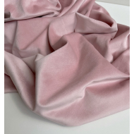 Velours ras coton organique coloris rose clair Tissus issus de l'agriculture biologique  - 1