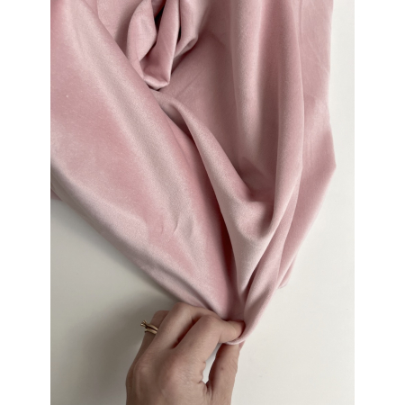 Velours ras coton organique coloris rose clair Tissus issus de l'agriculture biologique  - 2 Velours ras coton organique coloris rose clair Tissus issus de l'agriculture biologique  - 2