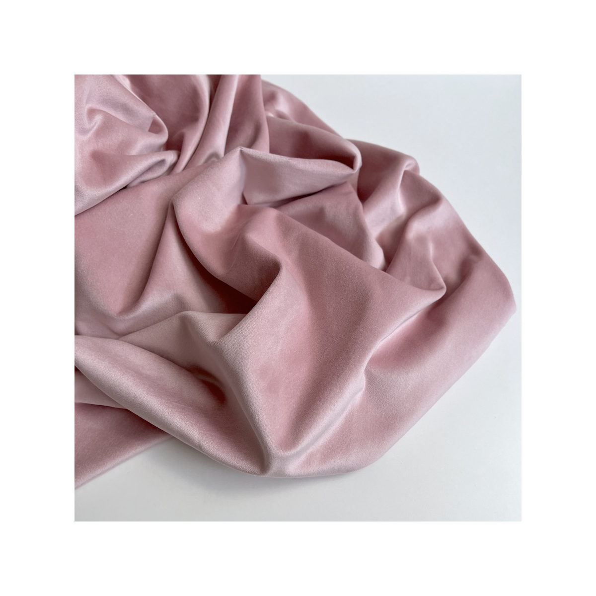 Velours ras coton organique coloris rose clair Tissus issus de l'agriculture biologique  - 3