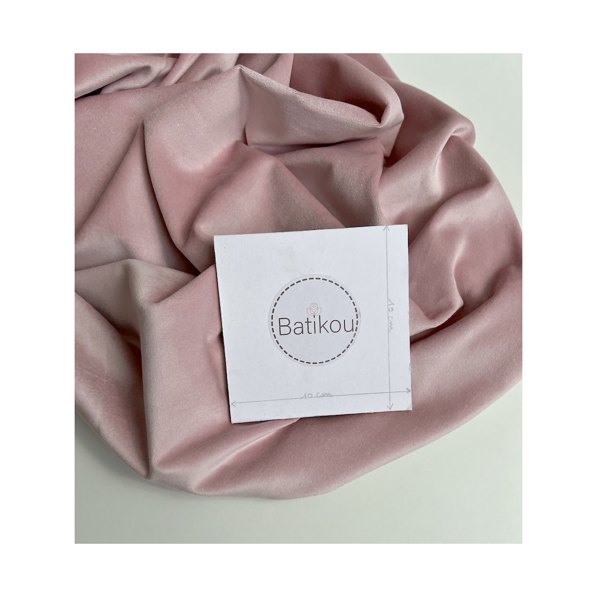 Velours ras coton organique coloris rose clair Tissus issus de l'agriculture biologique  - 4