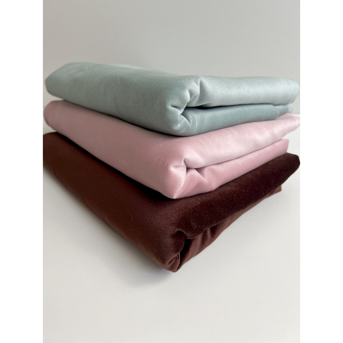 Velours ras coton organique coloris rose clair Tissus issus de l'agriculture biologique  - 8