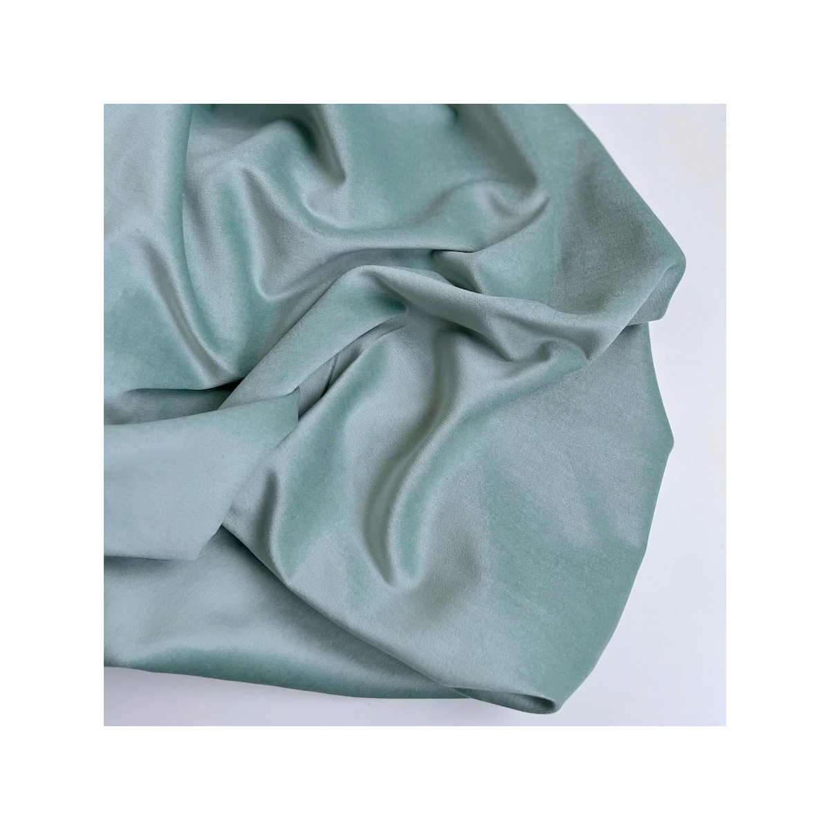 Velours ras coton organique coloris Celadon Tissus issus de l'agriculture biologique  - 1