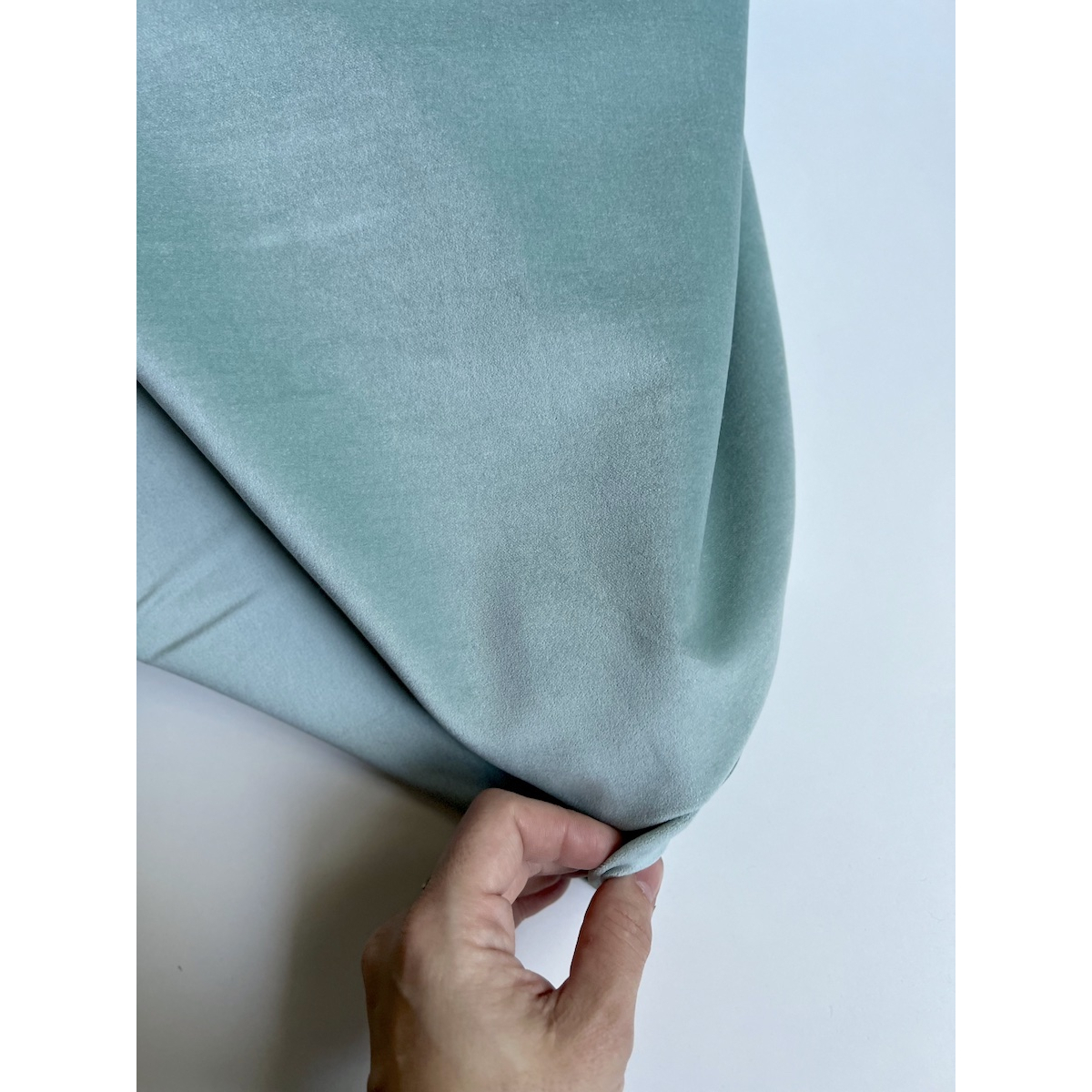 Velours ras coton organique coloris Celadon Tissus issus de l'agriculture biologique  - 2