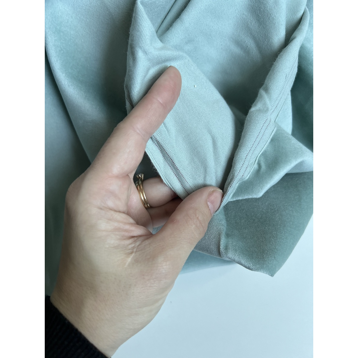 Velours ras coton organique coloris Celadon Tissus issus de l'agriculture biologique  - 3