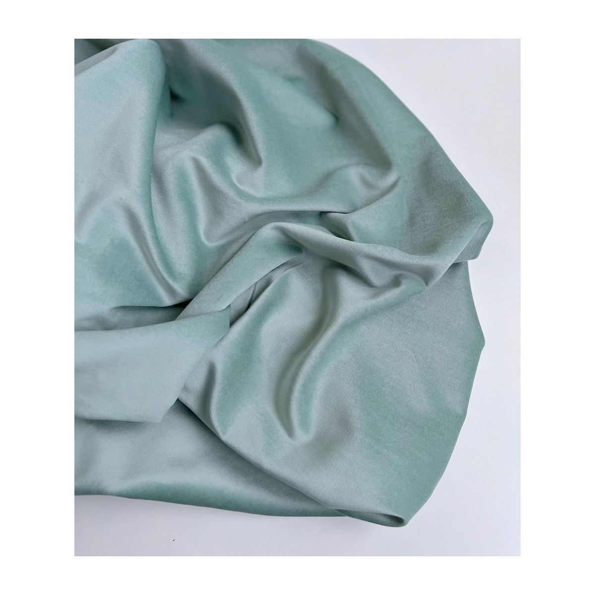 Velours ras coton organique coloris Celadon Tissus issus de l'agriculture biologique  - 5