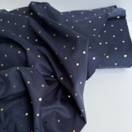 Romane - Velours milleraies coton imprimé pois dorés  - 1