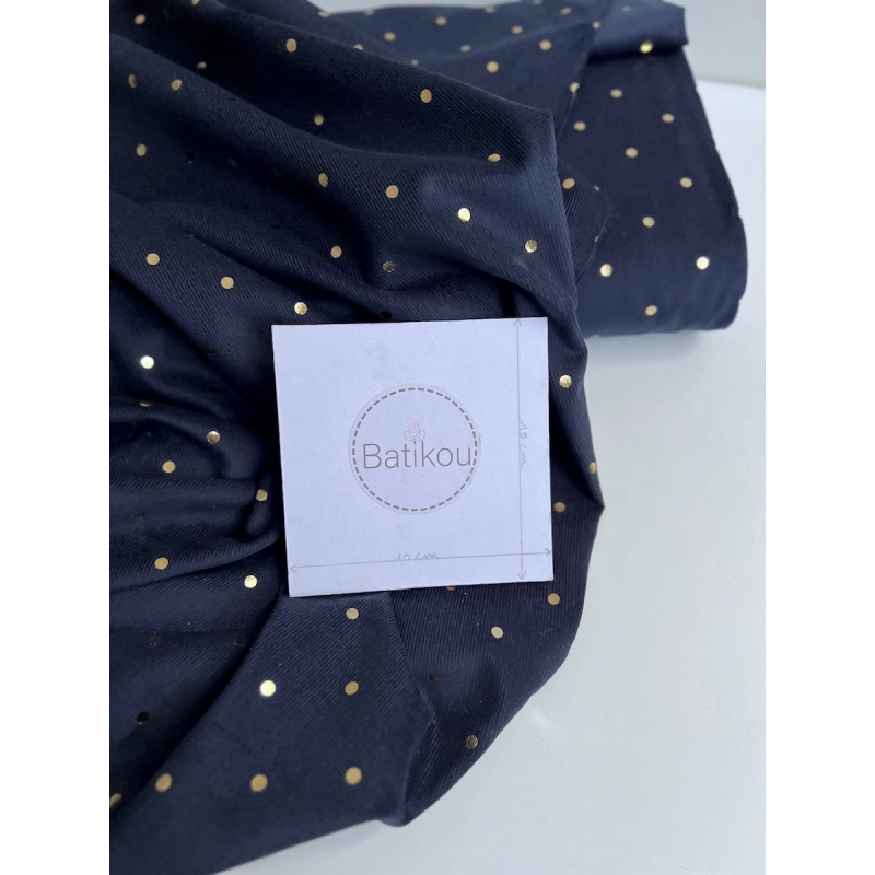 Romane - Velours milleraies coton imprimé pois dorés  - 3