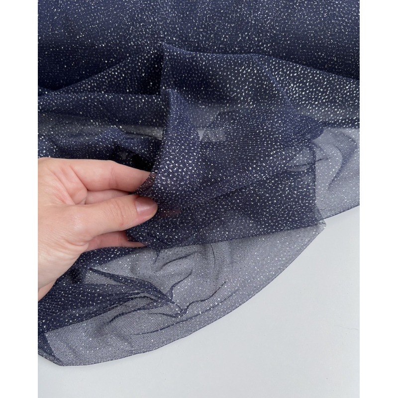 Tulle souple Bleu marine / argenté Batikou - 1