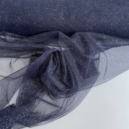 Tulle souple Bleu marine / argenté Batikou - 2