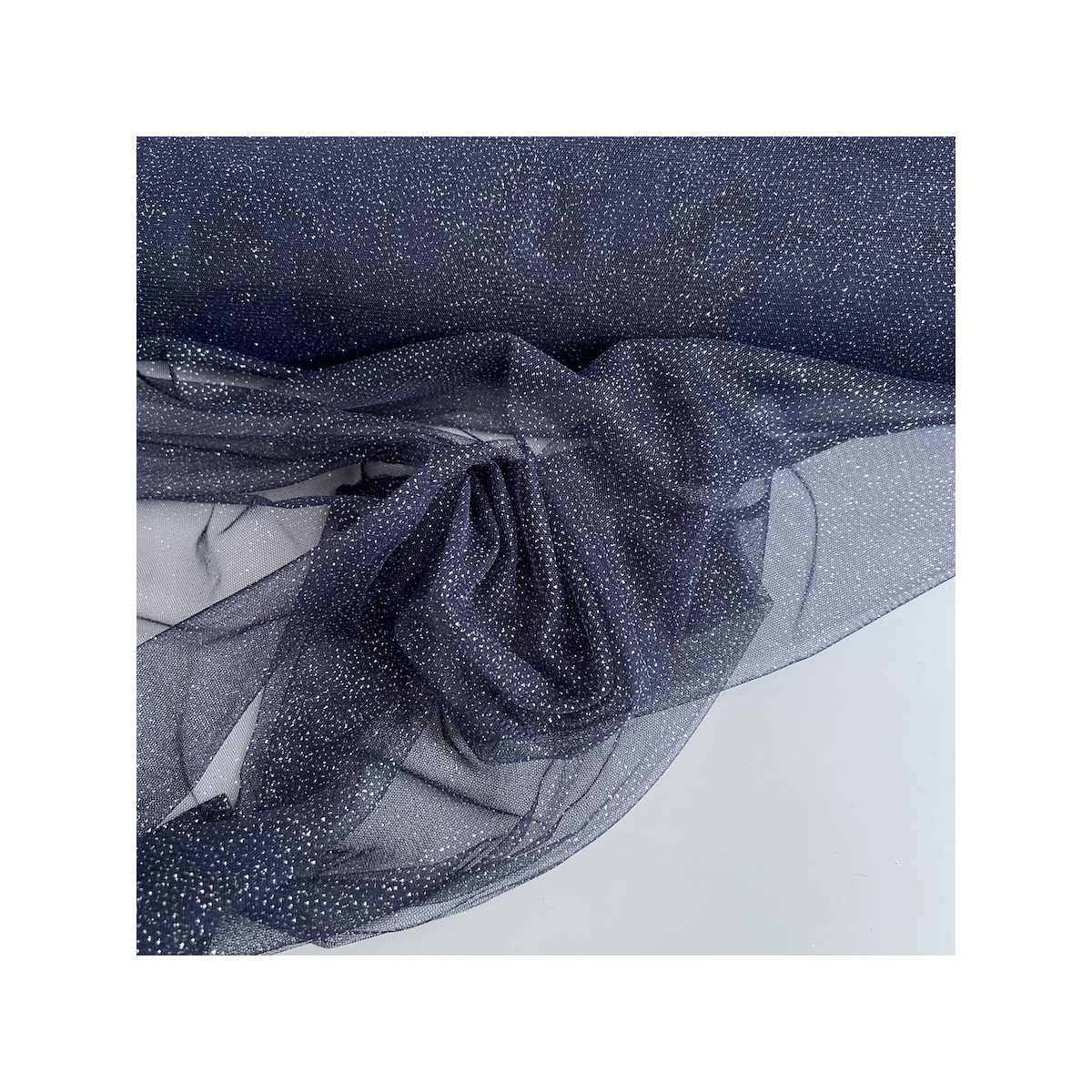 Tulle souple Bleu marine / argenté Batikou - 2 Tulle souple Bleu marine / argenté Batikou - 2