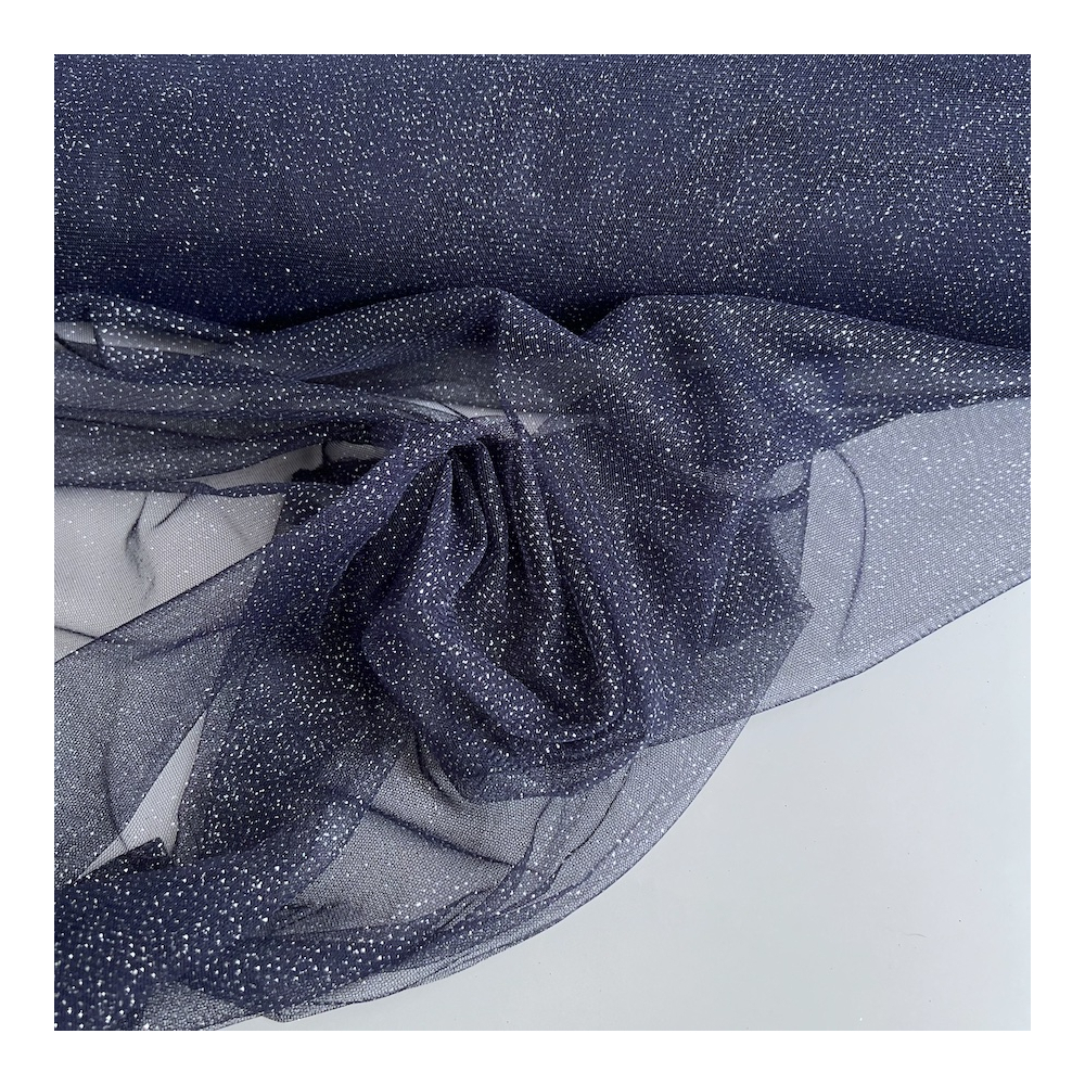 Tulle souple Bleu marine / argenté Batikou - 2