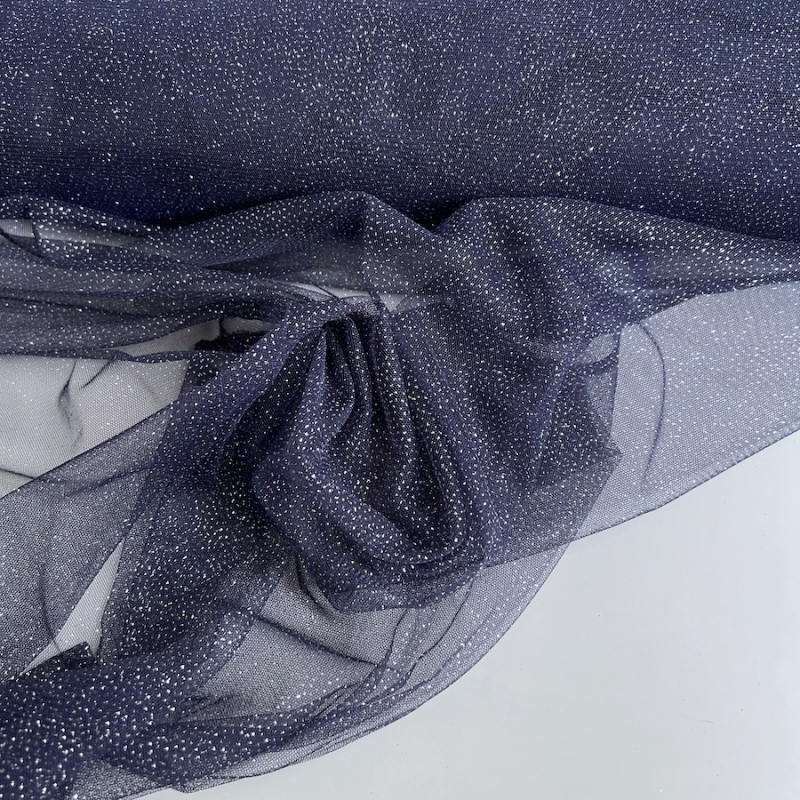 Tulle souple Bleu marine / argenté Batikou - 2
