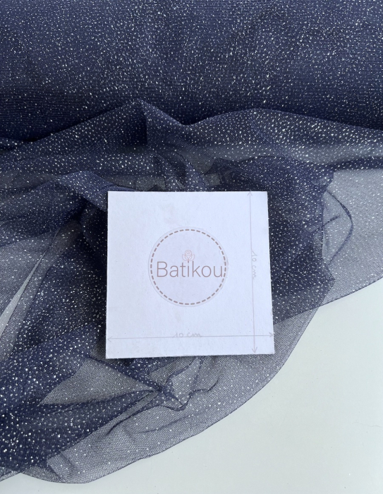 Tulle souple Bleu marine / argenté Batikou - 3