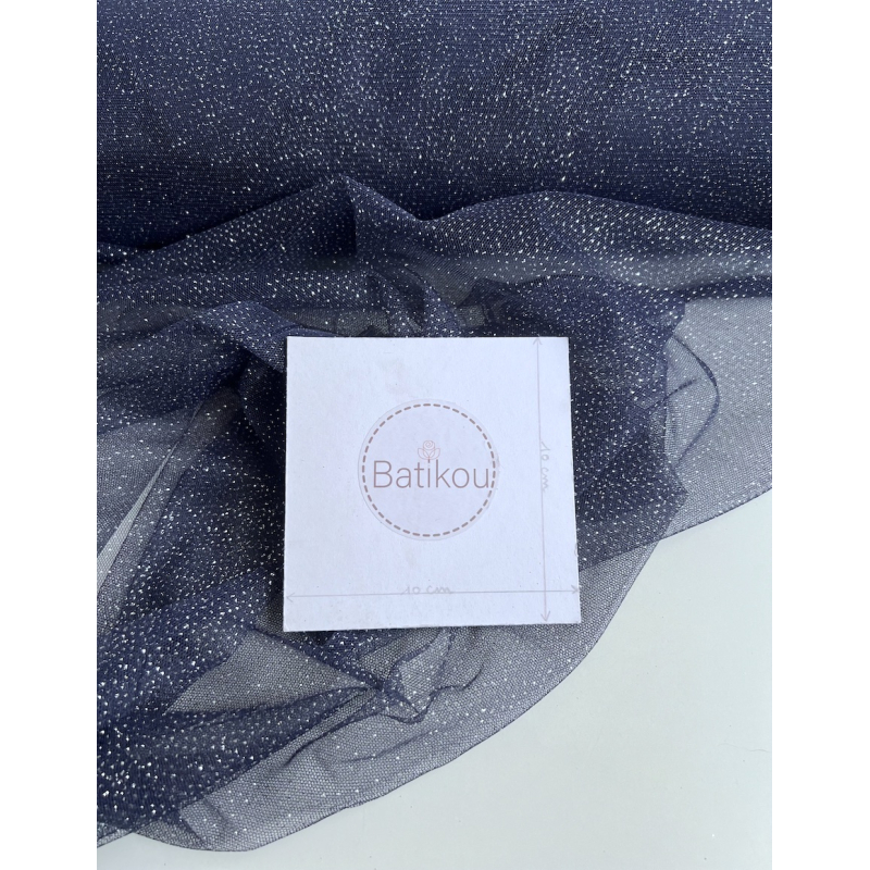 Tulle souple Bleu marine / argenté Batikou - 3