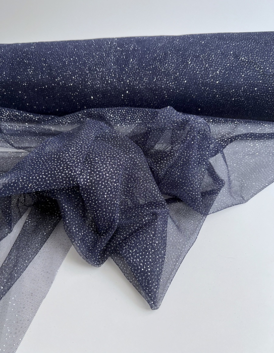 Tulle souple Bleu marine / argenté Batikou - 4