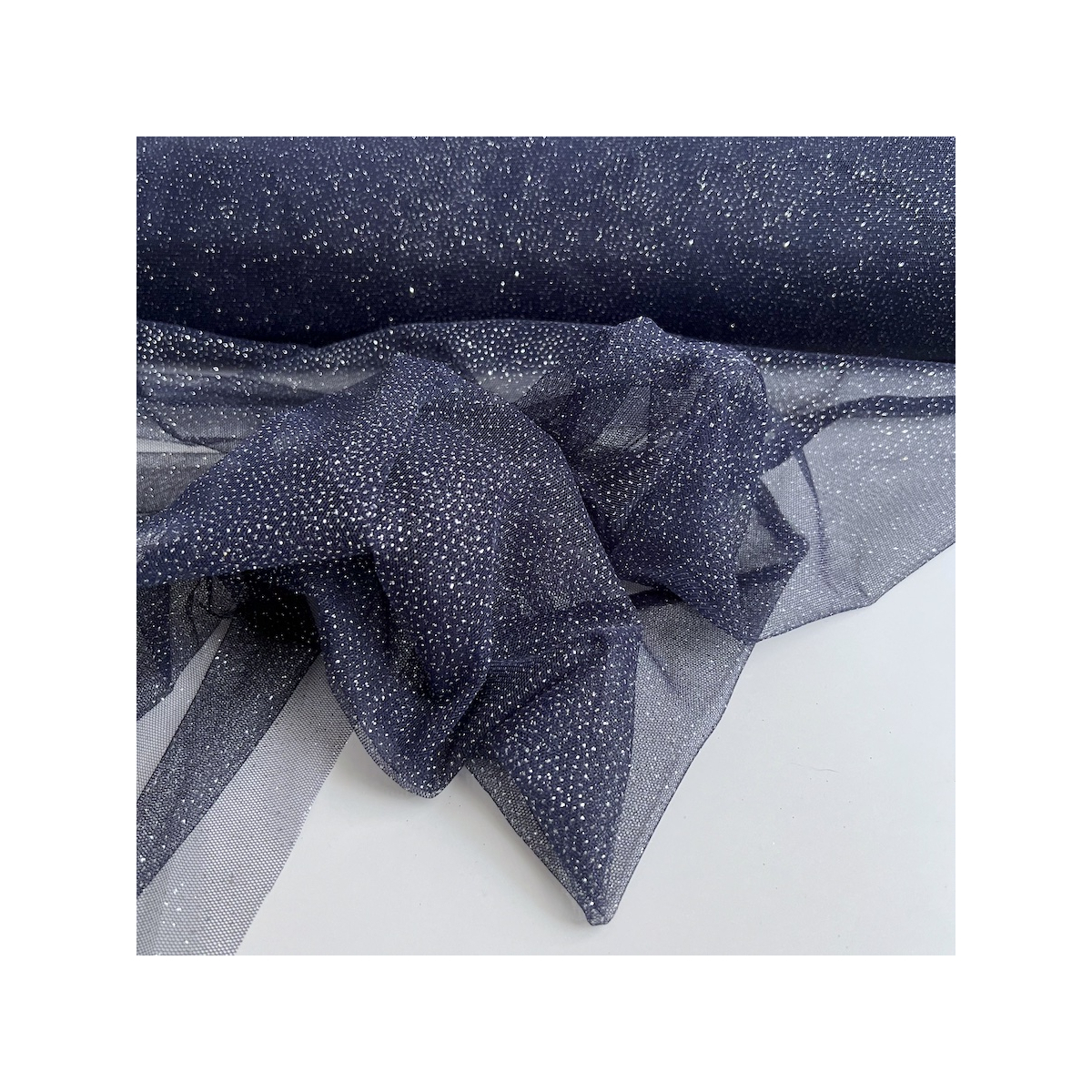 Tulle souple Bleu marine / argenté Batikou - 5 Tulle souple Bleu marine / argenté Batikou - 5