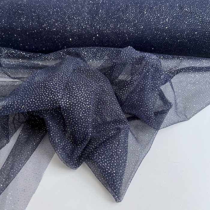 Tulle souple Bleu marine / argenté Batikou - 5