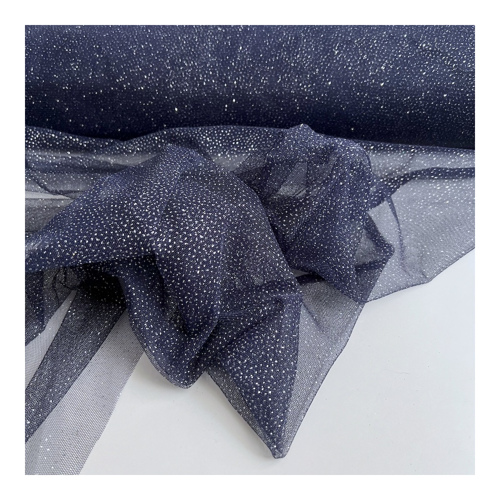 Tulle souple Bleu marine / argenté Batikou - 5