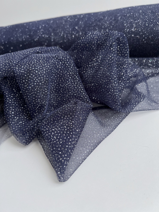 Tulle souple Bleu marine / argenté Batikou - 6