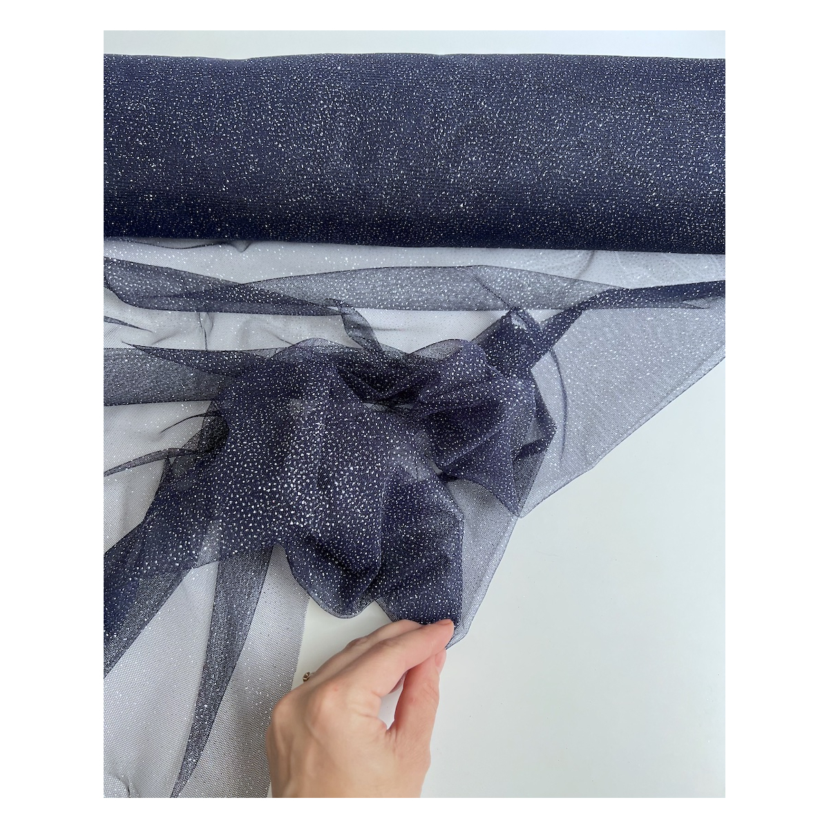 Tulle souple Bleu marine / argenté Batikou - 7 Tulle souple Bleu marine / argenté Batikou - 7