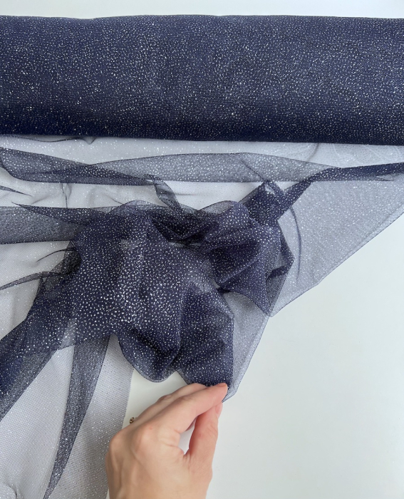 Tulle souple Bleu marine / argenté Batikou - 7