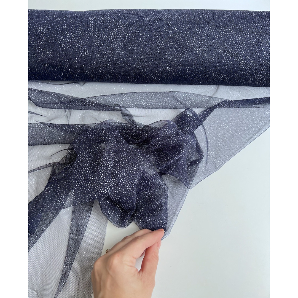 Tulle souple Bleu marine / argenté Batikou - 7