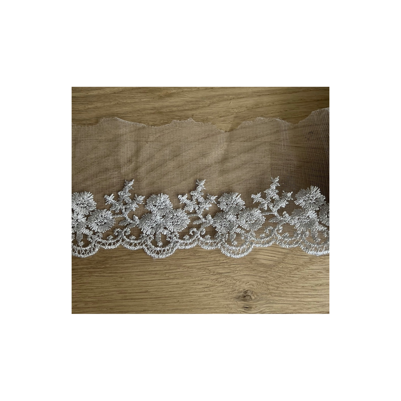 Galon dentelle broderie anglaise 38mm 3.8cm souple vintage rétro