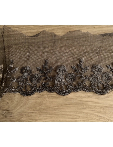 Galon broderie or champagne sur tulle 90mm x1m Batikou - 4