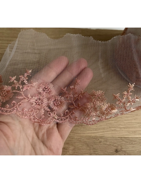 Galon Broderie Cuivre sur Tulle 90mm x1m Batikou - 2