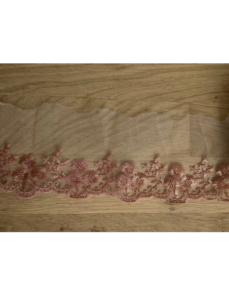 Galon Broderie Cuivre sur Tulle 90mm x1m Batikou - 3