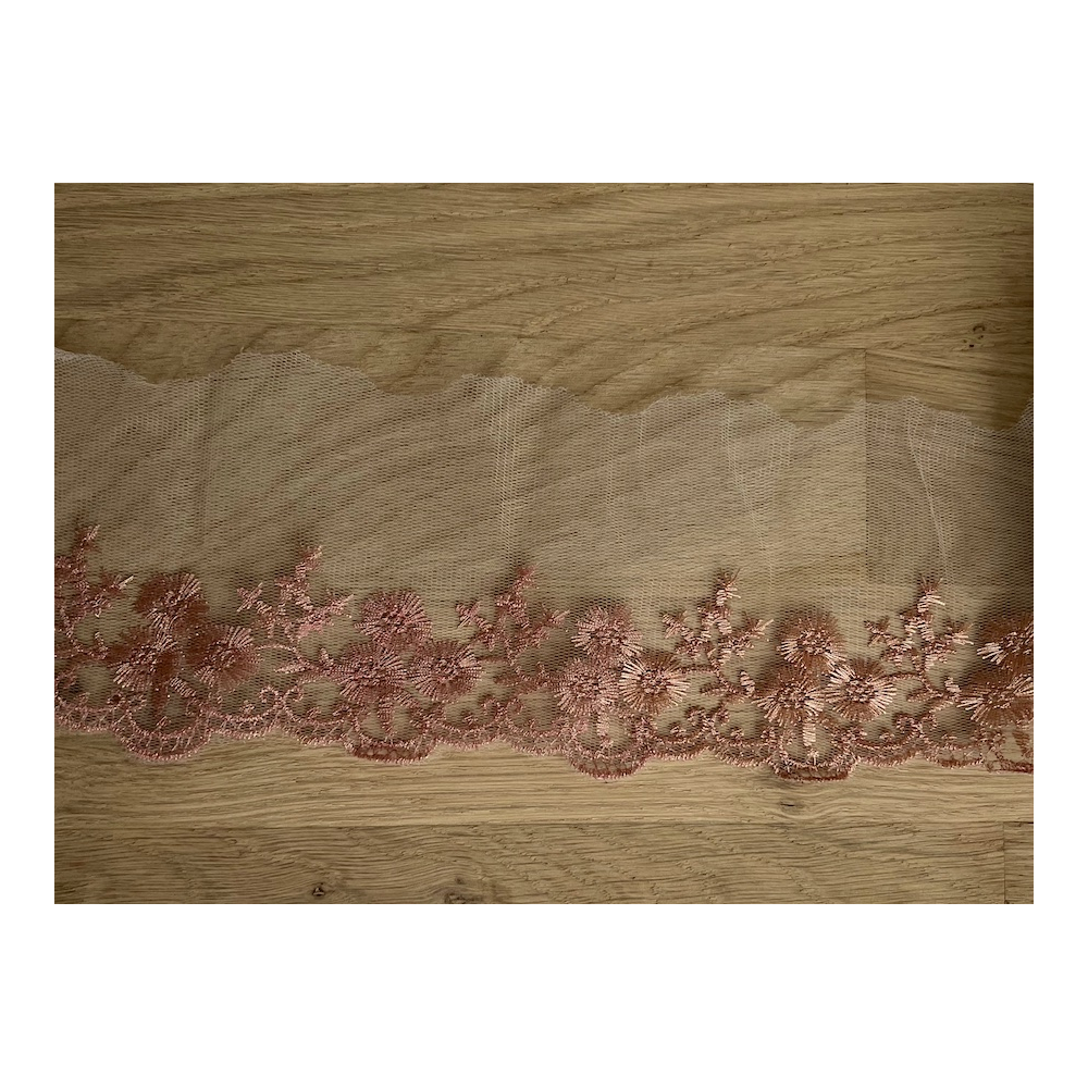 Galon Broderie Cuivre sur Tulle 90mm x1m Batikou - 3