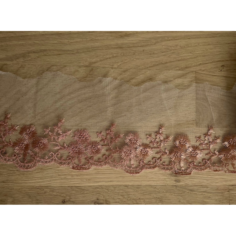 Galon Broderie Cuivre sur Tulle 90mm x1m Batikou - 3