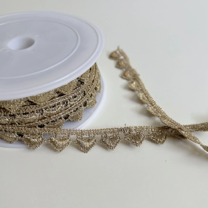 Galon guipure métallique cœur doré 15mm x1m Batikou - 1